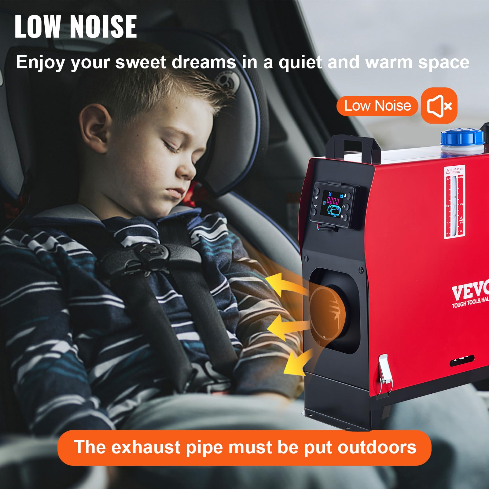 VEVOR Riscaldatore Diesel 12V Riscaldatore Aria Diesel per Auto da Parcheggio 8kW a Carburante con Telecomando e Monitor Termostato LCD per Auto, Camion, Camper, Barche Autobus