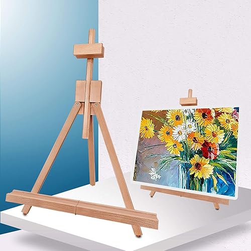 Miniatura 7 de Miratuso Art Easel 3 Pack A-Frame Painting Easel, Wood Display Stand Holding Canvas Up to 21" High, Portable Tabletop Easel and Sign Holder, Folding