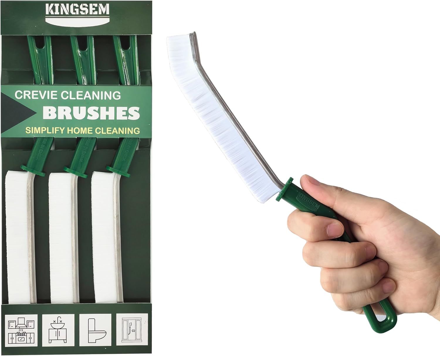 KINGSEM 2024 New Crevice Cleaning Brush, HardBristled