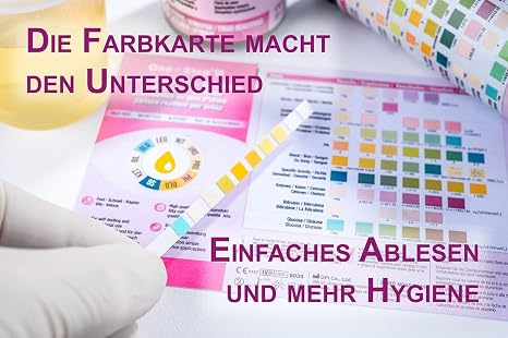 150 x One+Step Urine Test Strips for 10 Parameters I with Colour Chart for Accurate Hygienic Reading I Ketone Glucose Bilirubin Specific Density Blood PH Protein Urobilinogen Nitrite Leukocytes