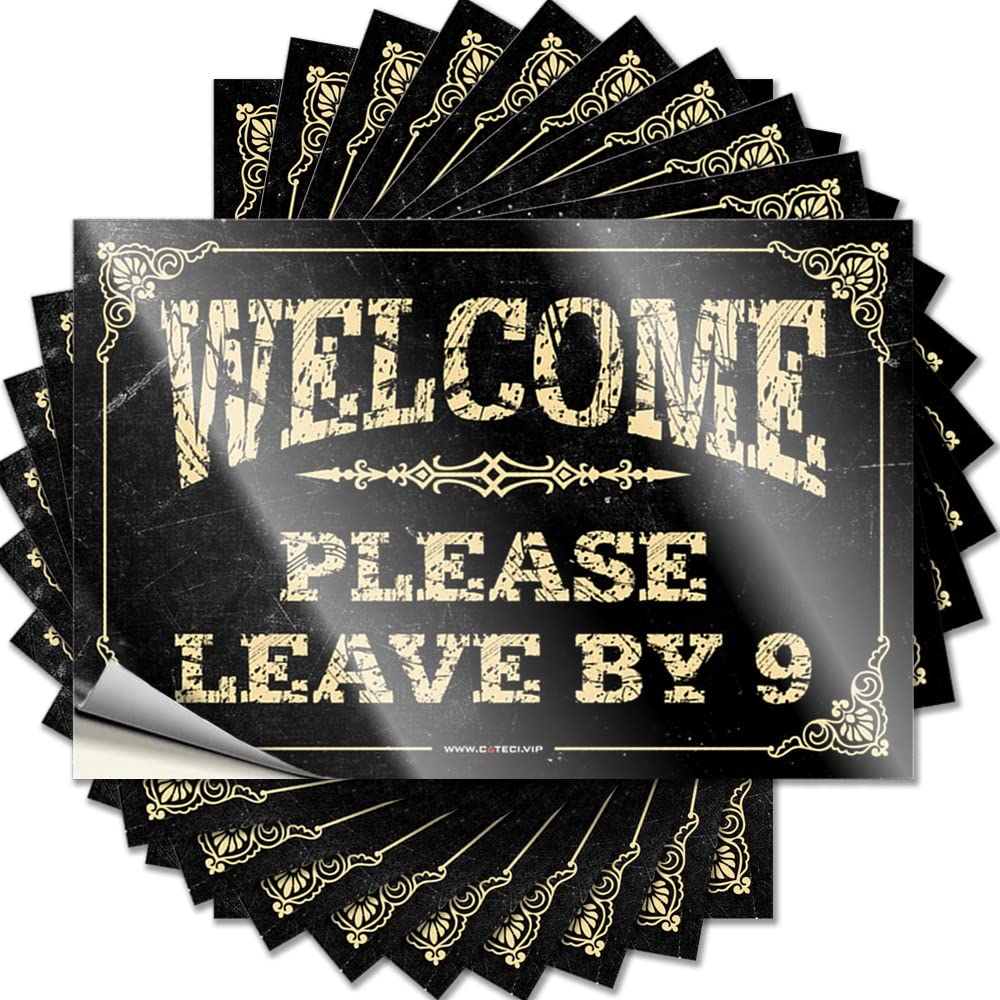 Home, Tattoo Adults Hat Welcome Please Leave By 9 | Coastal Waterproof Vinyl Stickers(6X9CM)