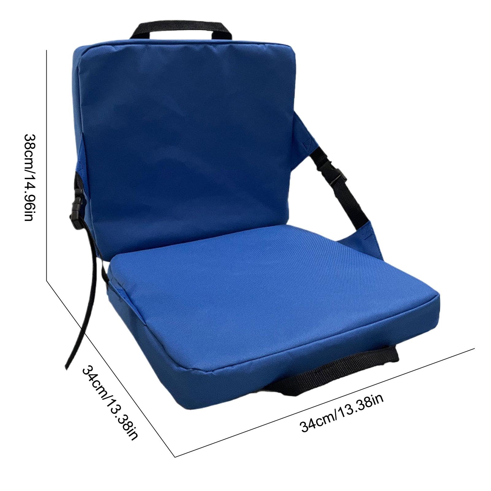 Asiento de estadio portátil, acolchado para estadio, asiento trasero, cojín cómodo, resistente al agua, para eventos al aire libre, deportes, conciertos, 38 x 34 x 34 cm, color negro