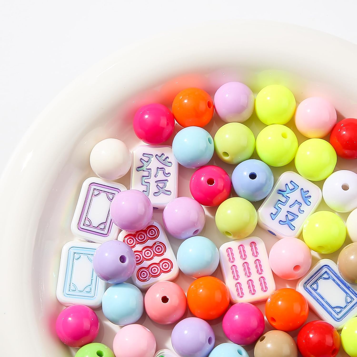 16mm Acrylic Color Beads Chunk Bubblegum Beads Beads for Pens,Mahjong Beads,Jumbo Plastic Beads for Necklace Jewelry Bracelets DIY Crafts Making (Color) - Image 7