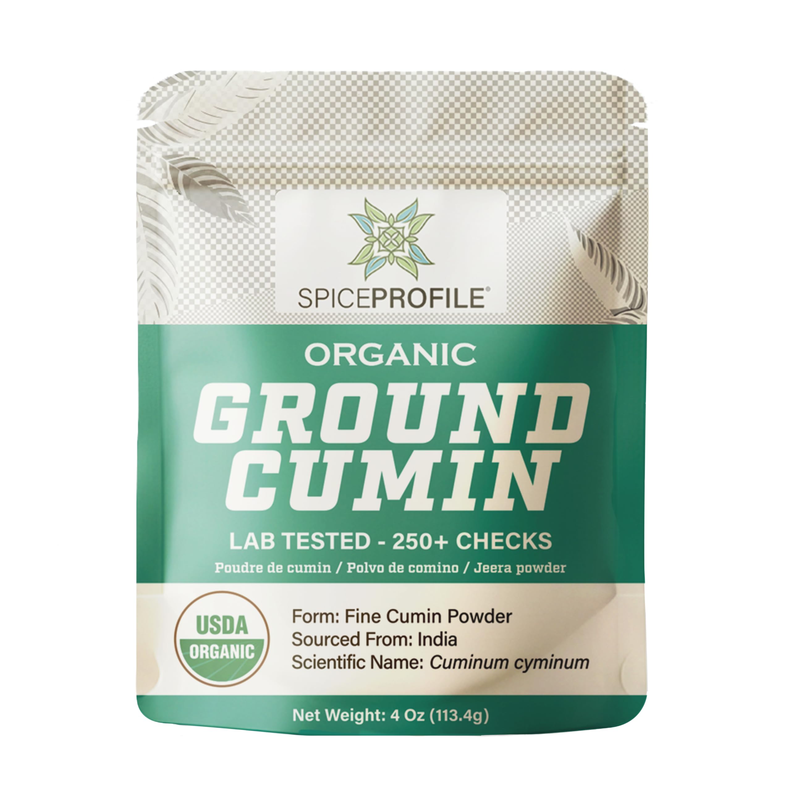USDA Organic Cumin Powder, Lab Tested for Heavy Metals, Resealable 4oz Pouch, Jeera, Comino Molido