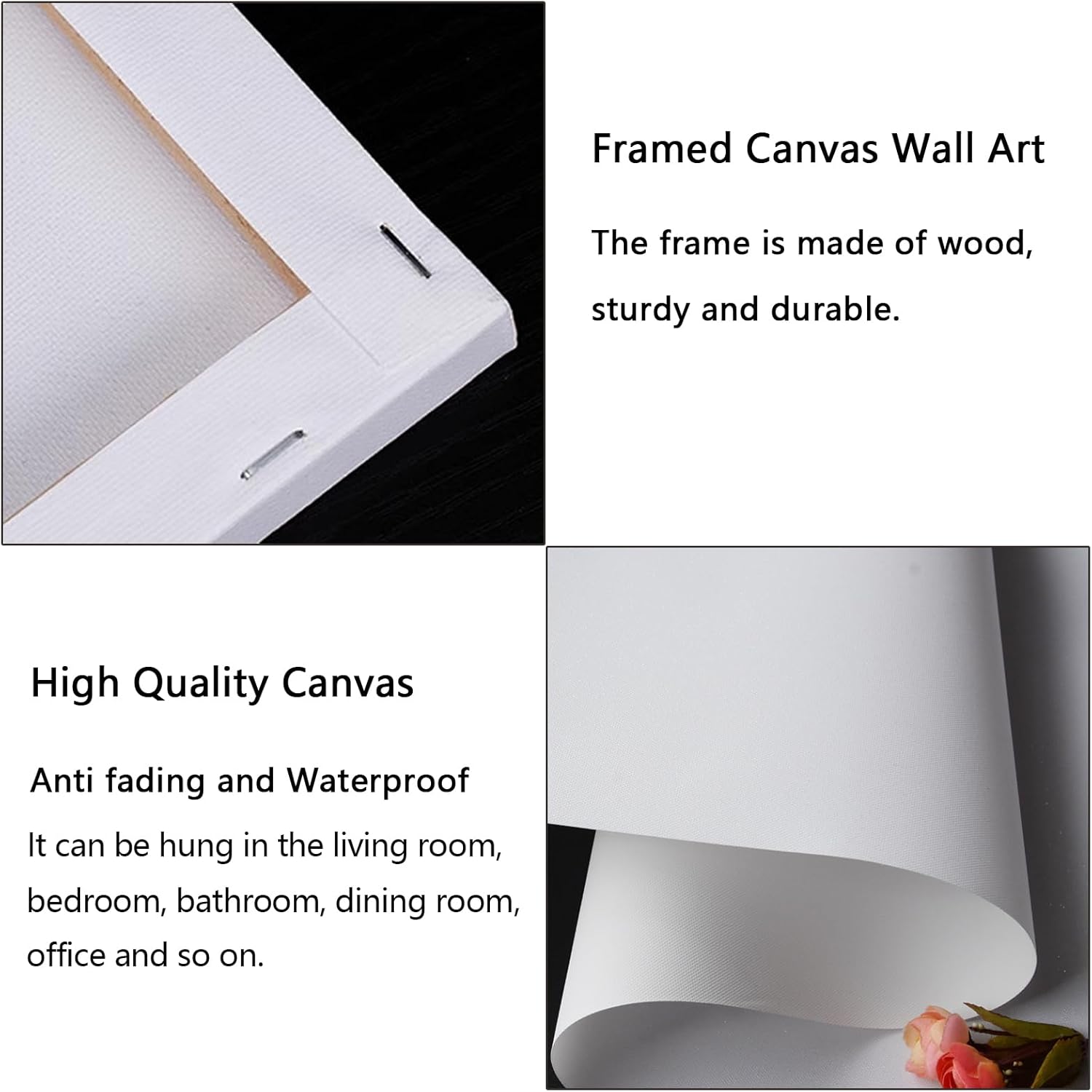 3Pcs Black and White Bathroom Wall Art French Bulldog Reading Newspaper Dog on Toilet Canvas Wall Decor Bathroom Pictures Prints Posters Artwork Toilet Restroom Wall Decorations 12x16 Inch Framed