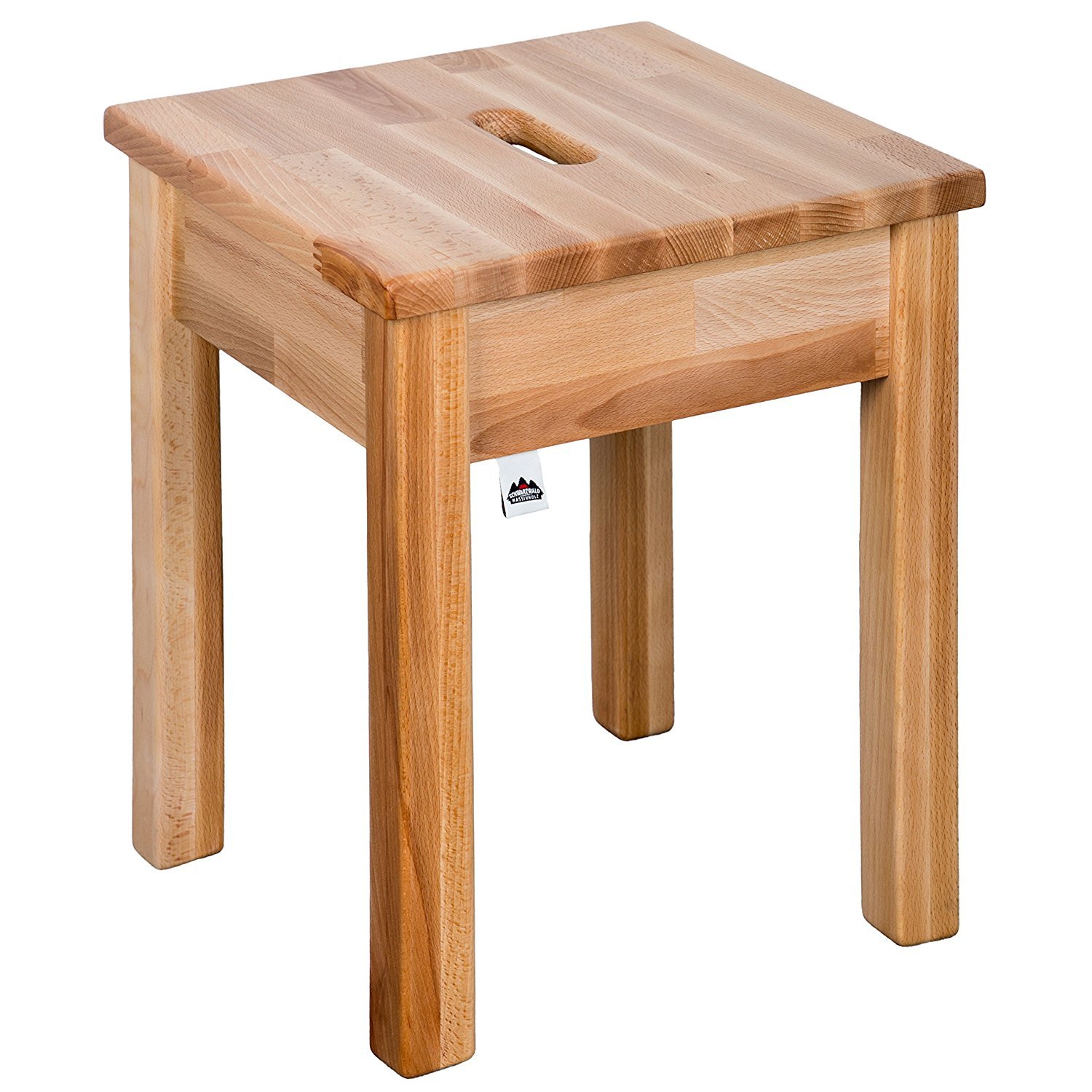 Staboos Hocker DOC Buche Natur geölt mit Eingriff, 35 x 35 x 45 cm, bis 120 kg