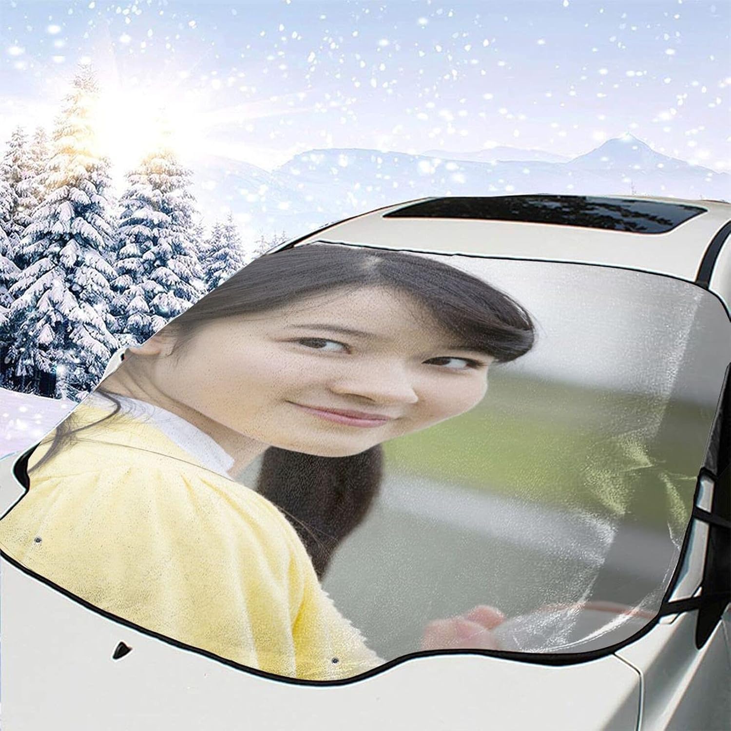 21自動車のフロントガラスと積雪 人気 車のフロント風防 フロントガラス霜の