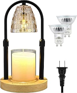 AYL Candle Warmer Lamp with Timer - Electric Wax Warmer for Wax Melts and Jar Candles - Adjustable Brightness & Height for House Warming Gifts - Premium Home and Bedroom Decor - Includes 2 Bulbs