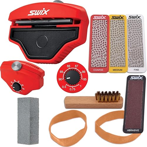 RaceWax Kit de bordes múltiples 3.150 in - Cuatro piedras de diamante para base de esquí y afinación lateral - Gummi y más - (ZL-7040)