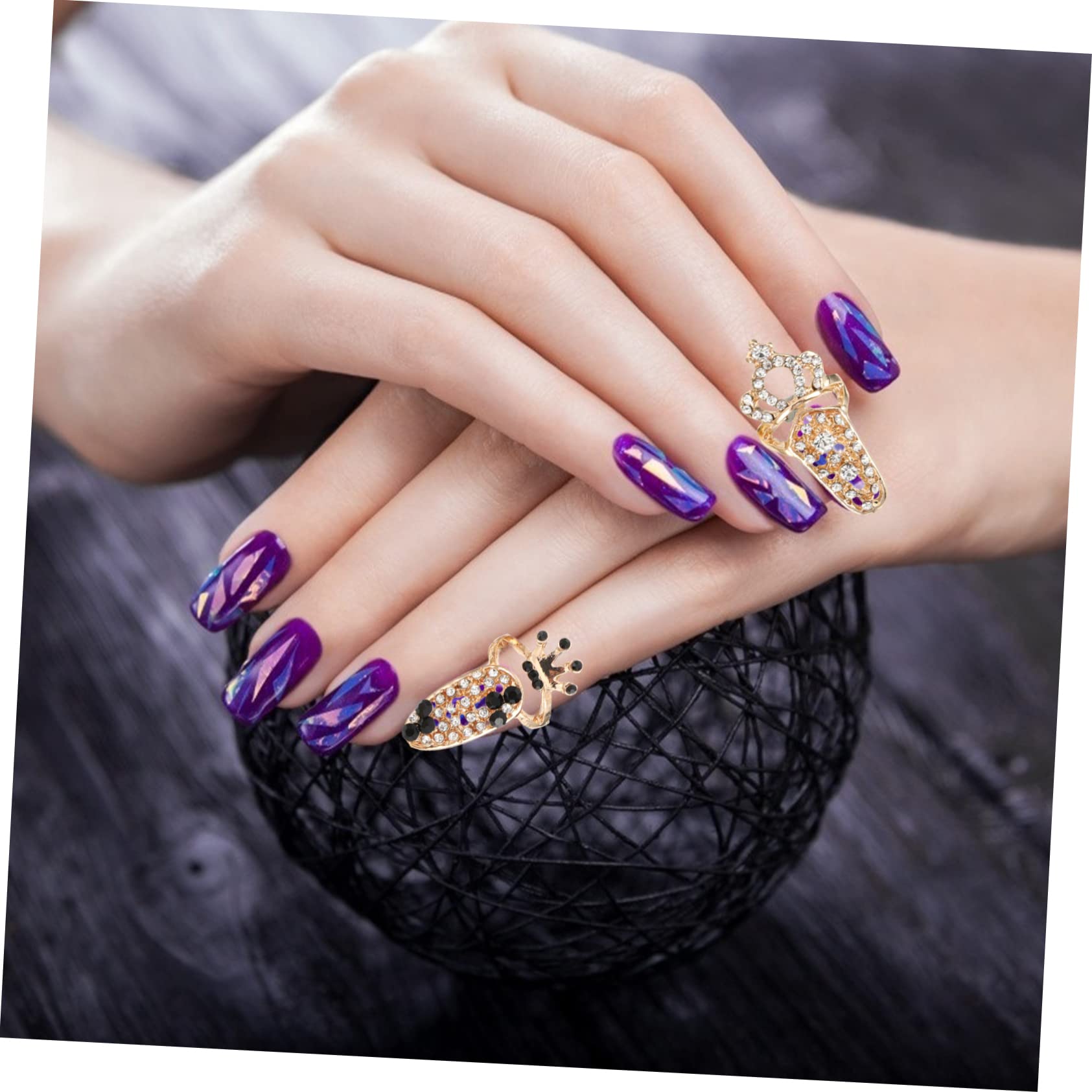 4 Set Decorativi Per Unghie Cristallo Manicure Chic Per Feste E Cosplay Facili Indossare Adatti E Adulti 12 Pezzi * 4