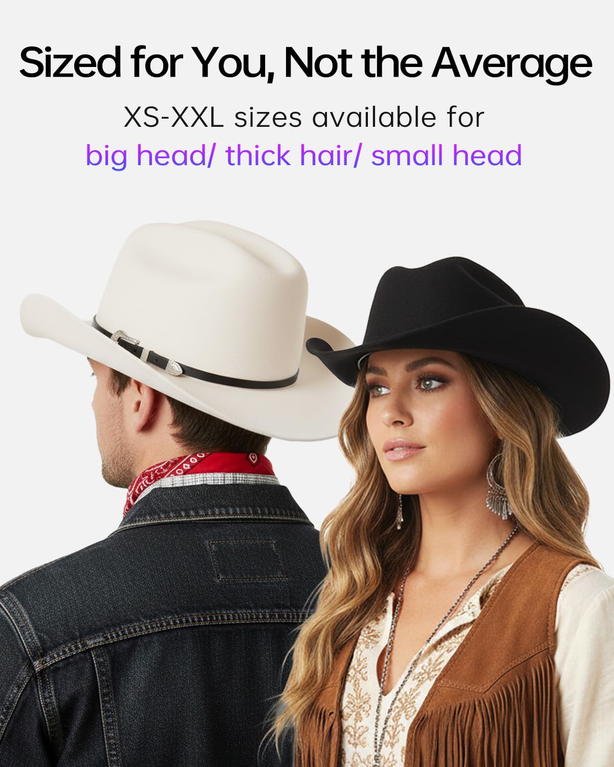 Zylioo S/M/L/XL/XXL Chapeau Fedora Cowboy en Feutre pour Homme et Femme, Style Trilby Panama d’Hiver à Large Bord avec Boucle