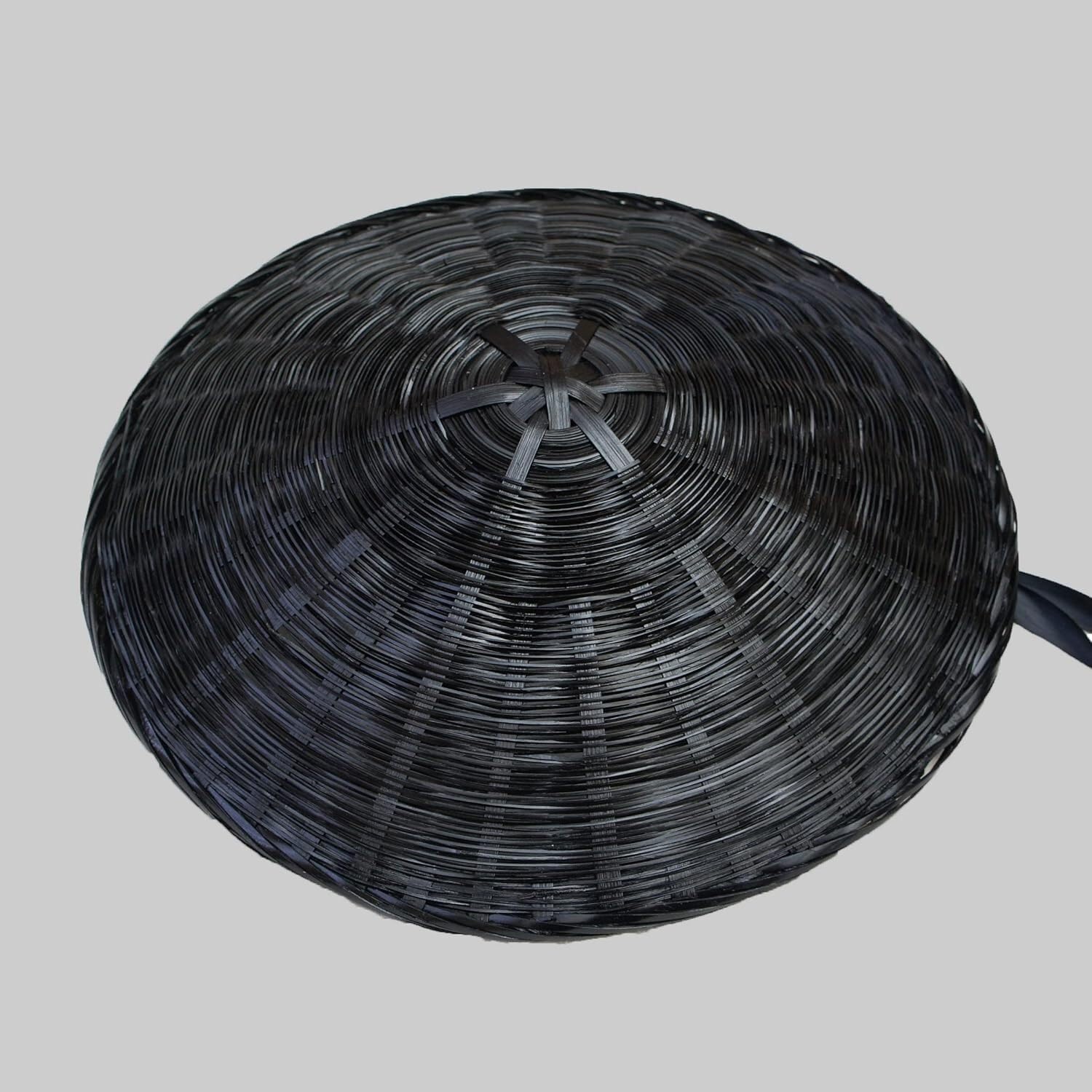 Cappello di bambù Cinese, Cappello da Cosplay Tradizionale da spadaccino Samurai, Cappello Cinese in bambù, Diametro 21" x profondità 4"(Svart)