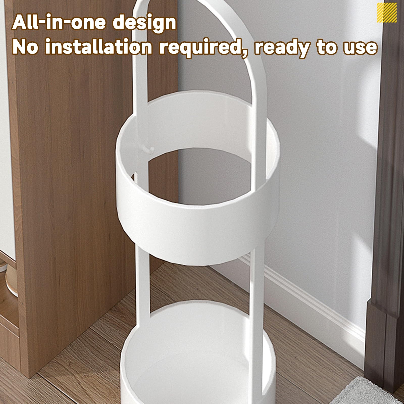 Soporte Blanco para Paraguas y Cubo Estable para la Entrada de casa: solución de Secado rápido para Paraguas mojados.