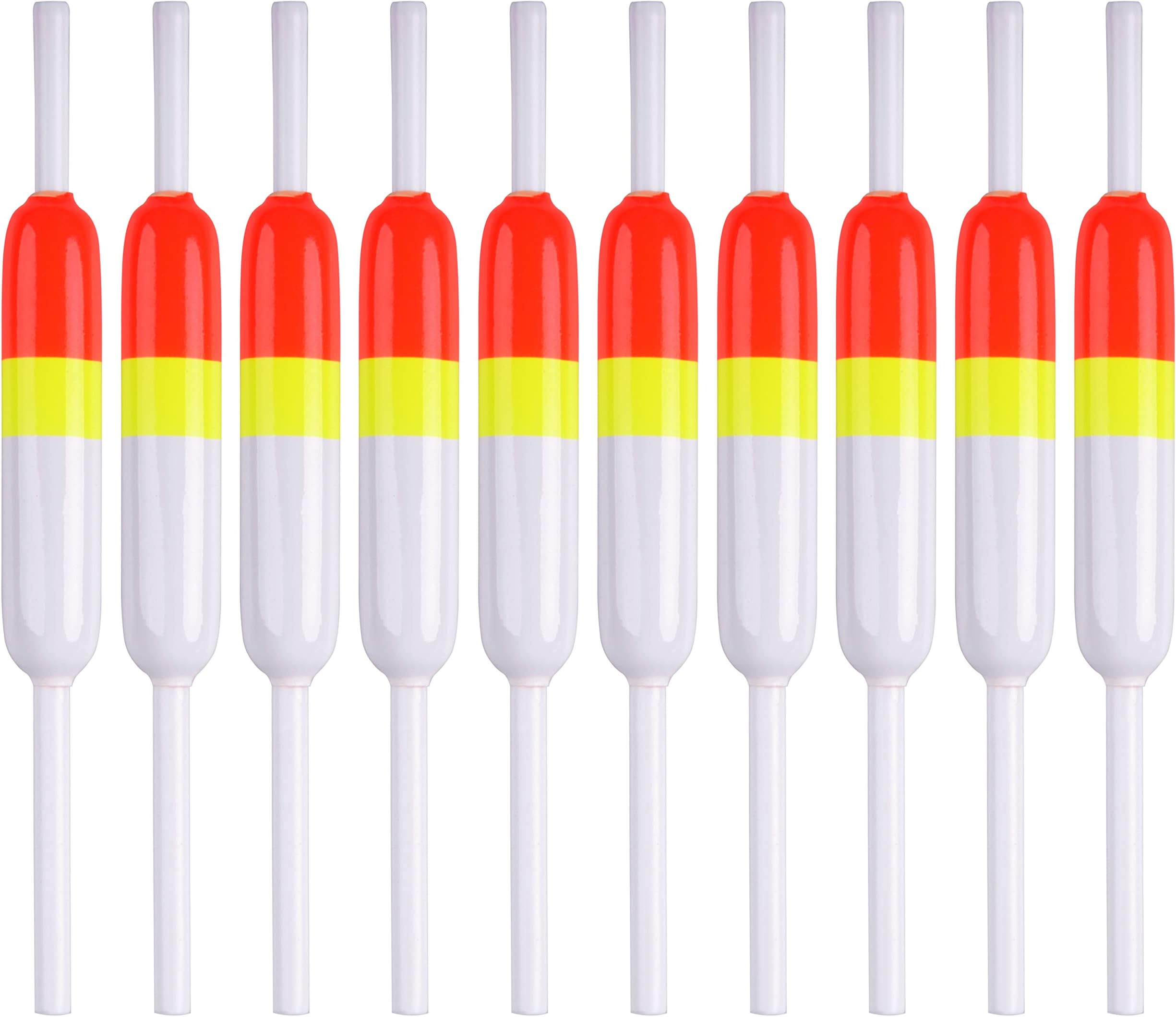 JOGFFDE Slip Bobbers Fishing Floats and Bobbers - Wood Slip Bobbers Spring Oval Stick Slip Floats for Crappie Catfish Trout Fishing Bobbers 10/20PCS (2.44"X0.59"X5")