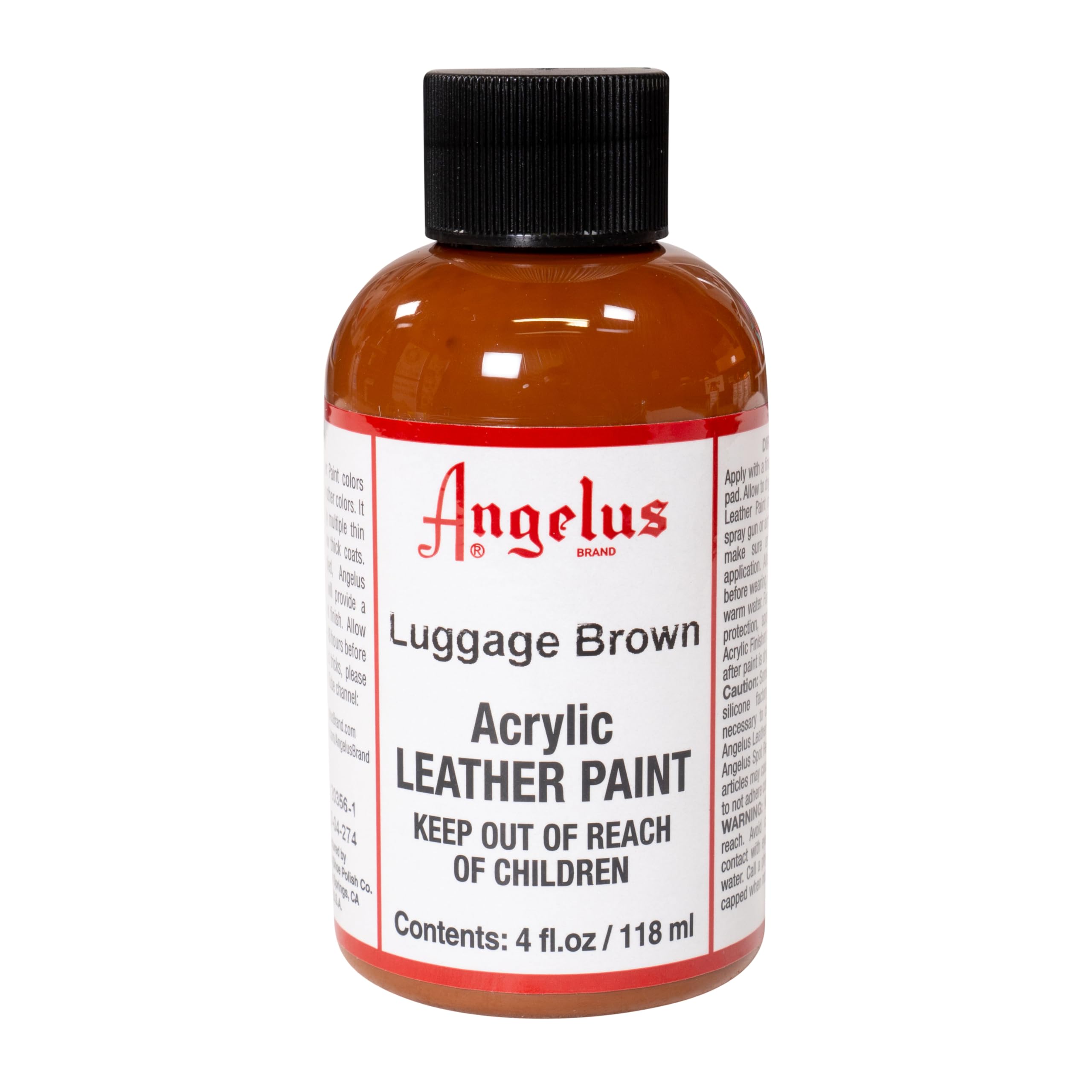 Angelus Acrylic Leather Paint, 4 oz., Luggage Brown