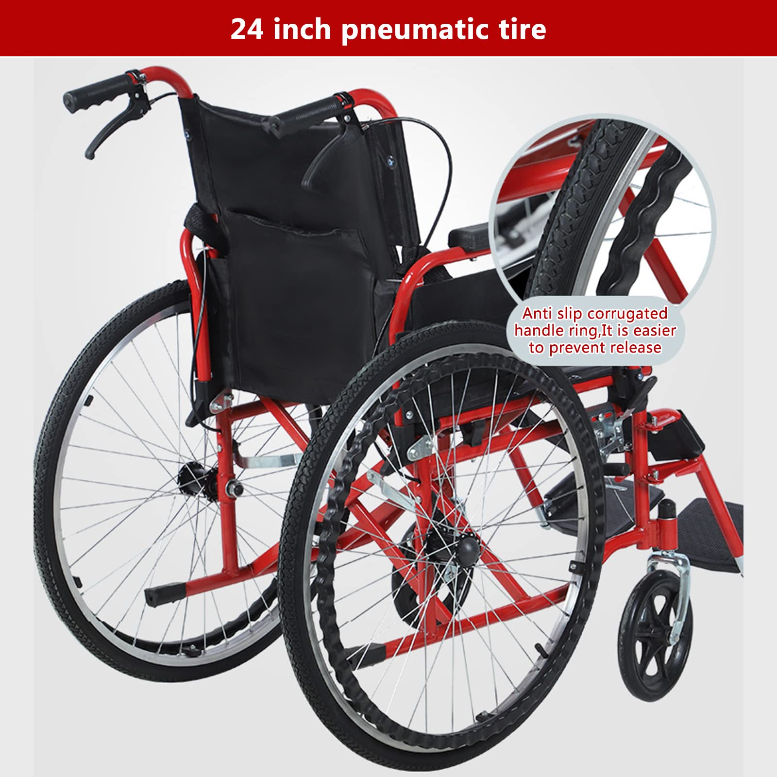 Silla de Ruedas,Silla de Ruedas Manual Ligera,Sillas de Ruedas Plegables Ligeras,Reposapiés Abatibles/Black