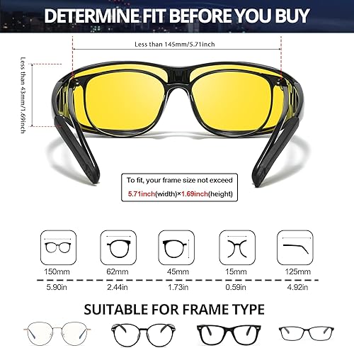 Miniatura 2 de IGnaef Lentes de conducción de noche para hombres y mujeres, reducen el deslumbramiento y polarizados HD IF0312