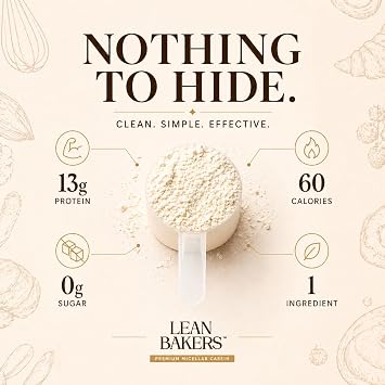 Pure Micellar Casein Protein Powder for Baking 100% Unflavored & Sugar-Free | Keto, Low Carb & Gluten-Free | Slow-Release Night Protein for Muscle Recovery | 1.1lb High Protein Flour Replacement