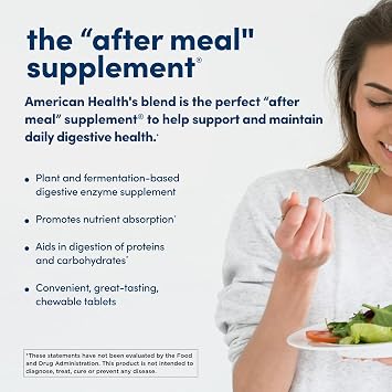 American Health Enzymes Chewable Original Papaya Enzyme 600 Tablets - Pack of 2