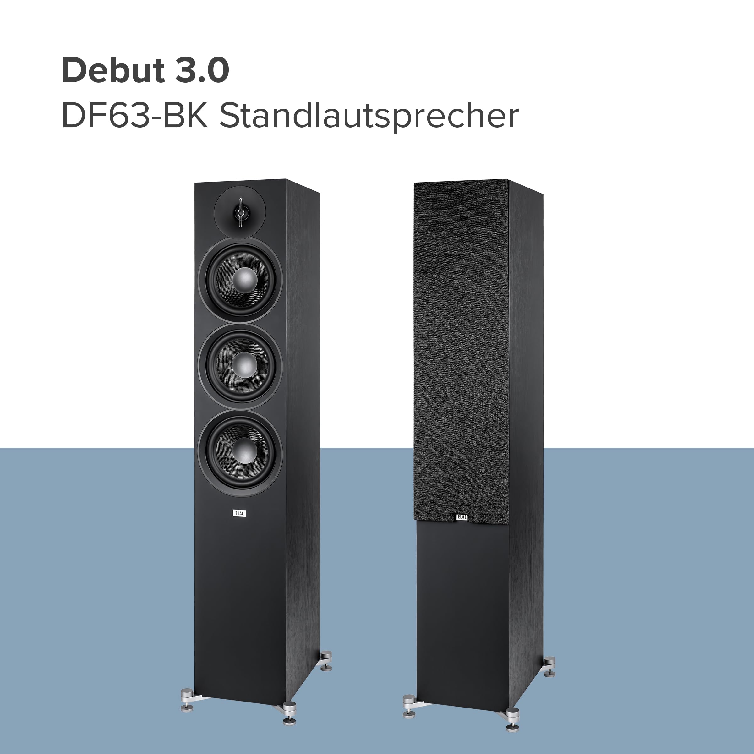 ELAC Debut F6.3 Enceinte Colonne – Idéale pour Diffuser de la Musique Via Votre système stéréo, également dans Le Cadre d'un système Surround 5.1, Son légendaire, Design élégant – Enceinte Passive