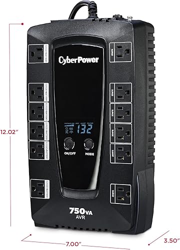 Miniatura 3 de UPS con visor LCD CyberPower AVRG900LCD 900VA LCD 750VA Negro