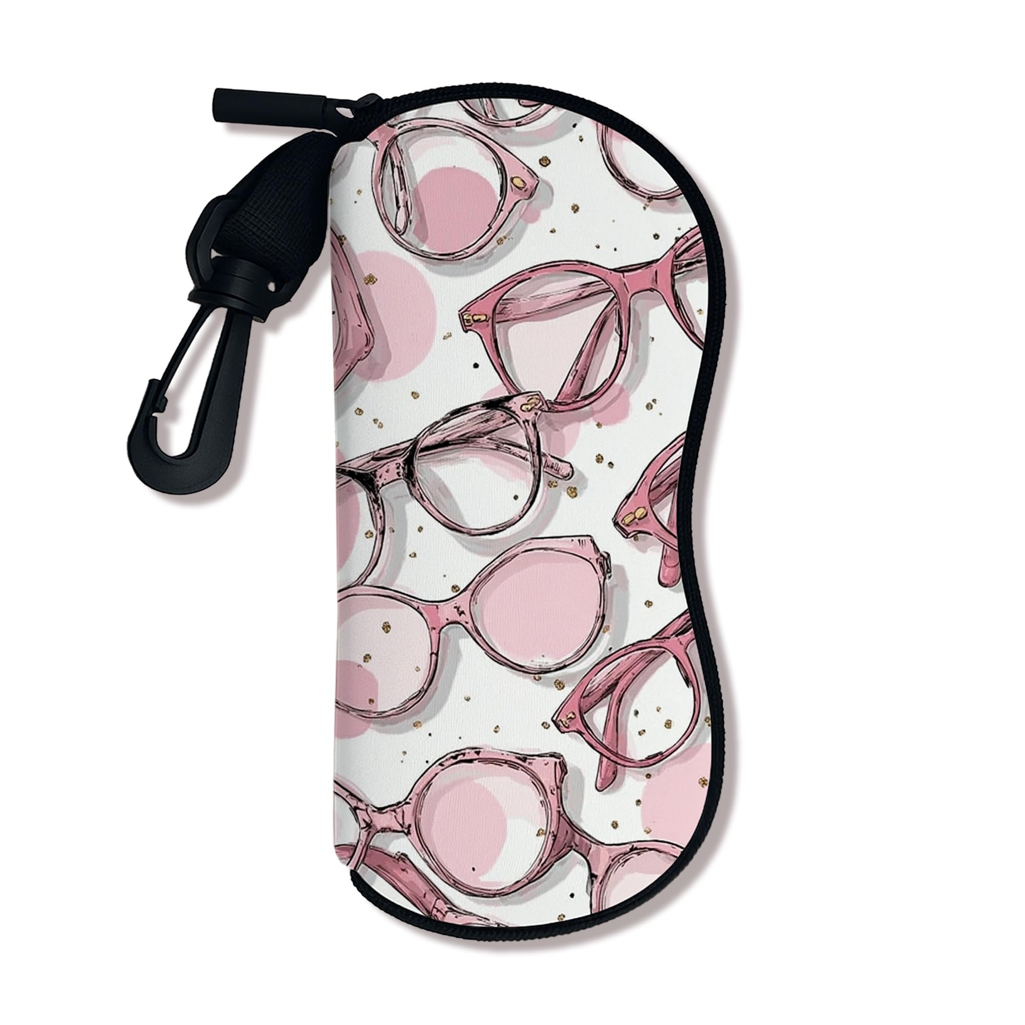 Asbwuo Unisex As Pic Peach Glasses Case, Funky Retro Stylish Soft Eyewear Pouch With Zipper Hook, Portable Storage For Sunglasses And Reading Gl