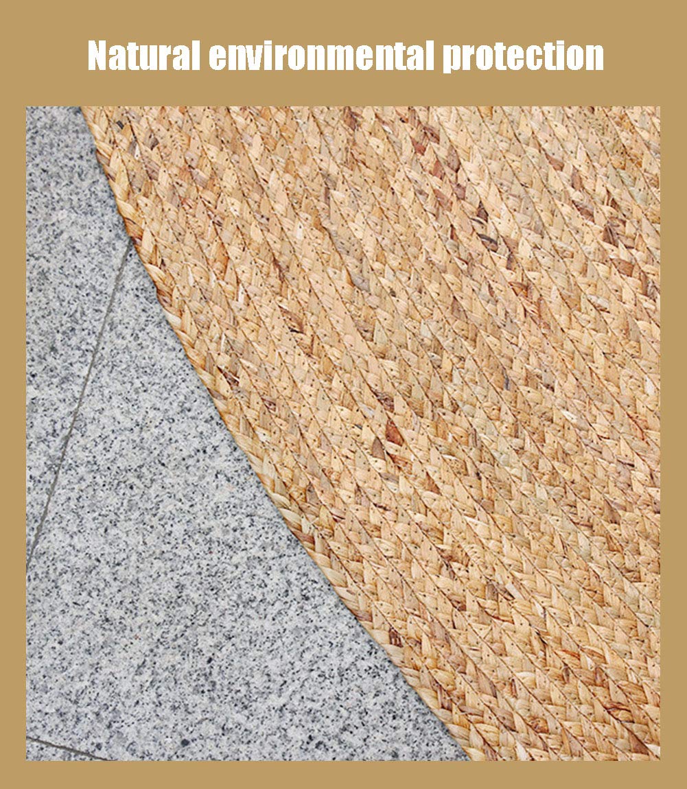 Moderne Non-Glissement Naturel Lavable Tapis De Zone,pour Le Salon Chambre Étude,Jute Tapis,Chambre Extérieurround Fibres Végétales Tapis-Brun Clair