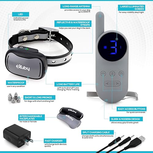 Miniatura 5 de eXuby - Collar pequeño de choque para perros pequeños de 5 a 15 libras  2.26 - 6.80 Kg. - El collar más pequeño del mercado - Sonido, vibración y