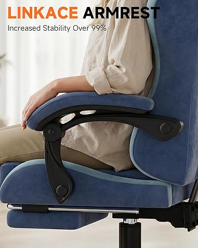 Miniatura 8 de GTPLAYER Silla de Juego con Reposapiés, Silla de Juego de Computadora para Adultos y Niños, Silla Gamer con Altura Ajustable con Reclinación de