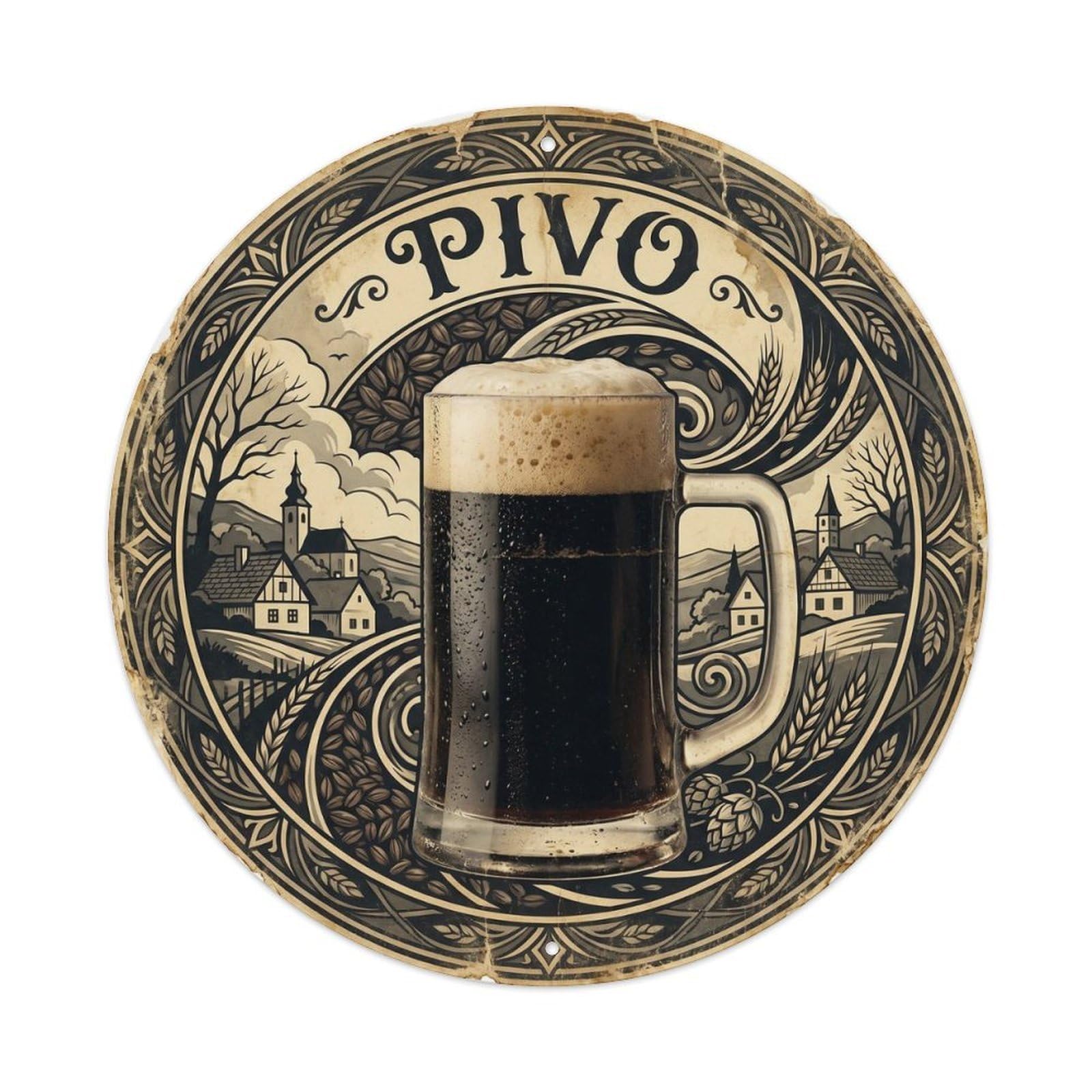 Beer Drink Culture Czech Travel Pub Brewery Nostalgic Metal Tin Sign