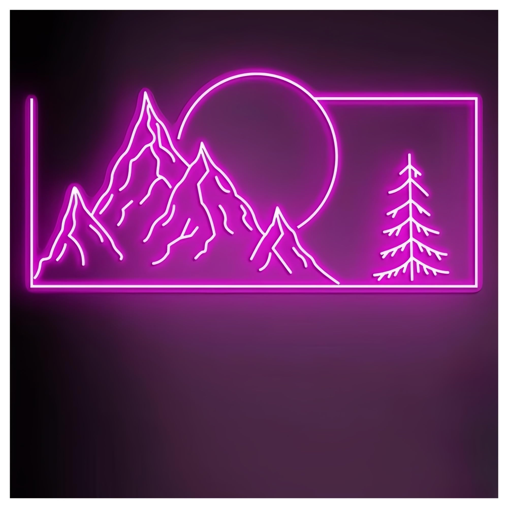 SHOUXI Sign Lamp Sunrise Mountain Neon Sign Mountain Sunrise Wall Decor Neon Sign Home Wall Art Bar Party Decoration Neon Light(A,85CM)