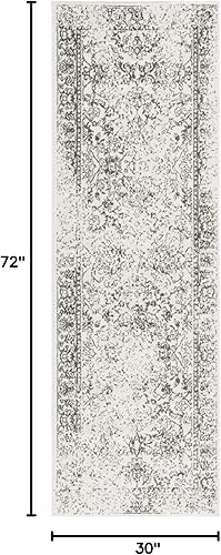 Miniatura 574 de Safavieh colección Adirondack - Alfombra de área, 6 x 9 pies, gris y azul, diseño oriental desgastado, no desprende pelusa, fácil cuidado, ideal