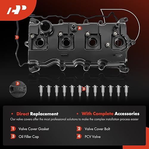 Miniatura 3 de A-Premium QR25DE Tapa de Válvulas del Motor con Junta, Tapa de Aceite y Perno Compatible con Nissan Altima (Hybrid) 2007-2013, Sentra SE-R