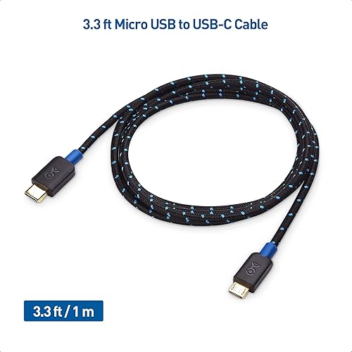 Miniatura 7 de Cable Matters Cable trenzado USB C a micro USB de 33 pies cable micro USB a USB-C cable USB tipo C a micro USB en negro