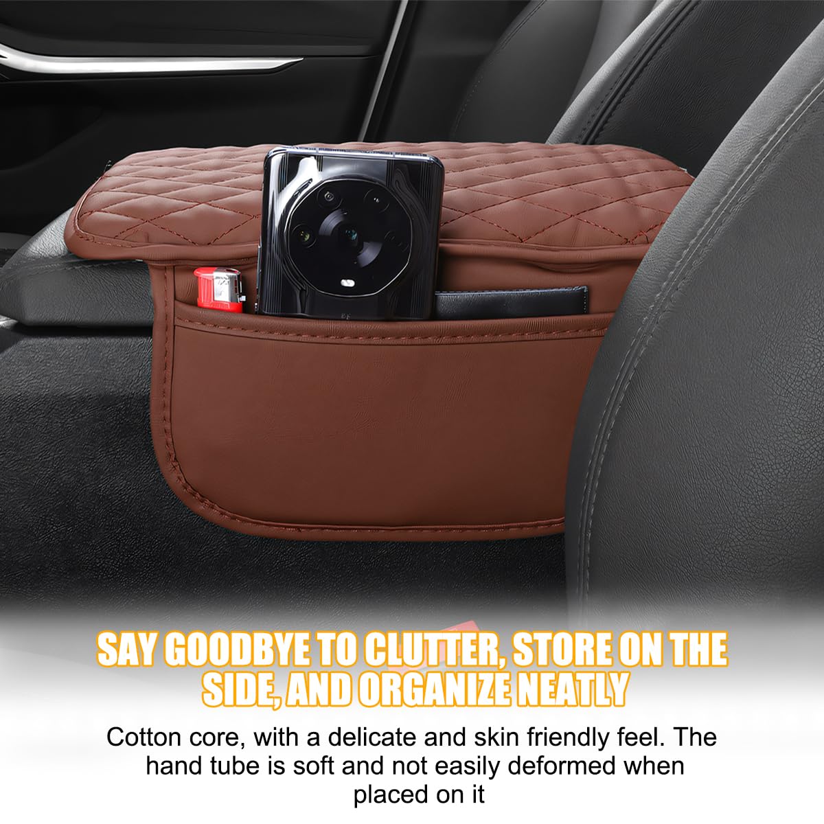 Snapklik.com : Mandark Car Center Console Cover, Microfiber Leather ...
