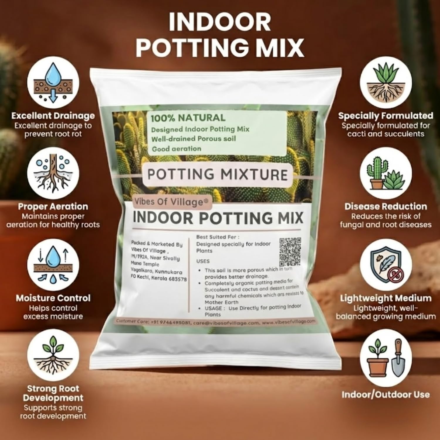 Premium Indoor Potting Mix - 1kg for Healthy Plants -5