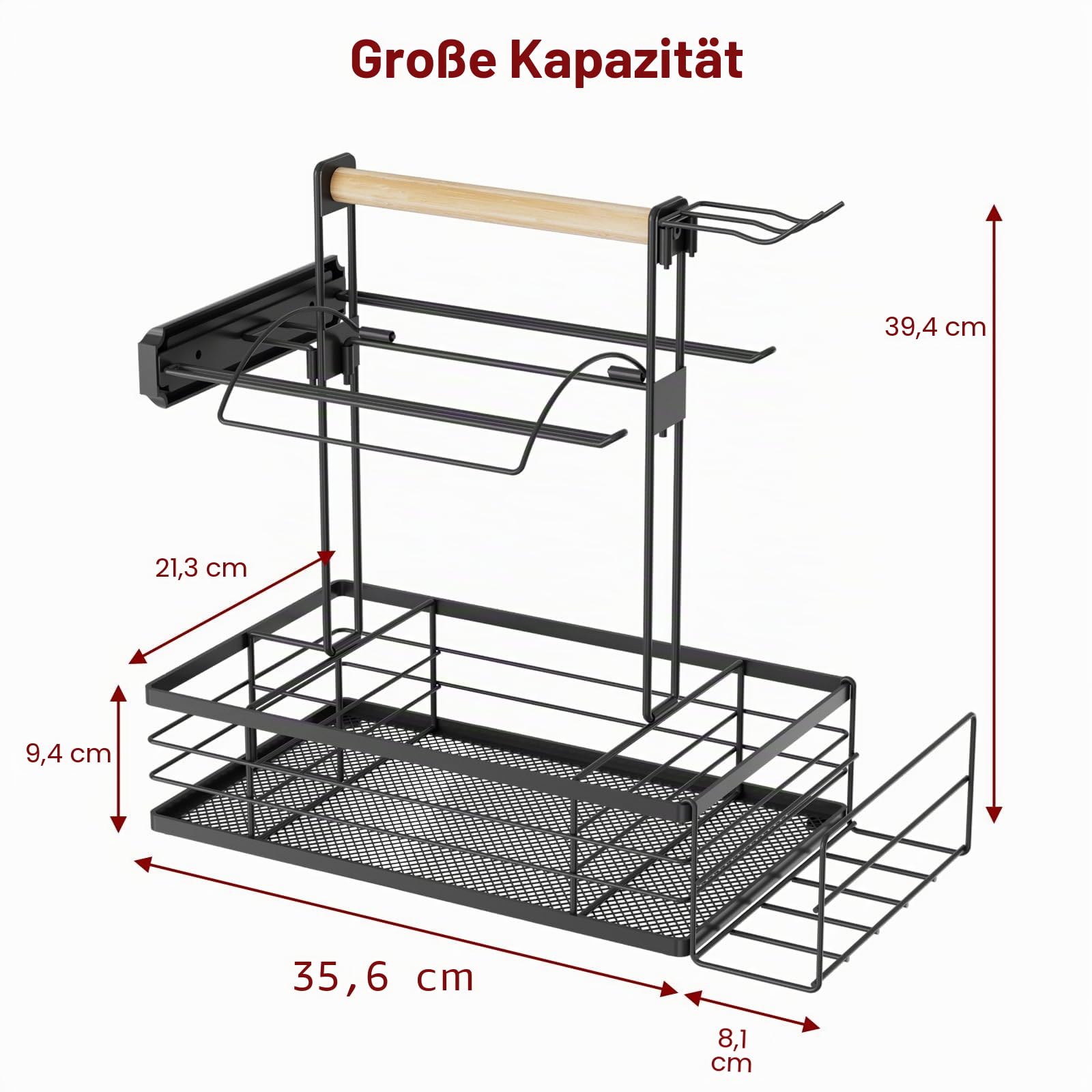 Grill Caddy, BBQ Caddy mit magnetischen Werkzeug- und Papierhandtuchhaltern, Picknick-Utensilien- und Gewürzhalter, Grillwerkzeug-Organizer für Camping, Kochen, Camper