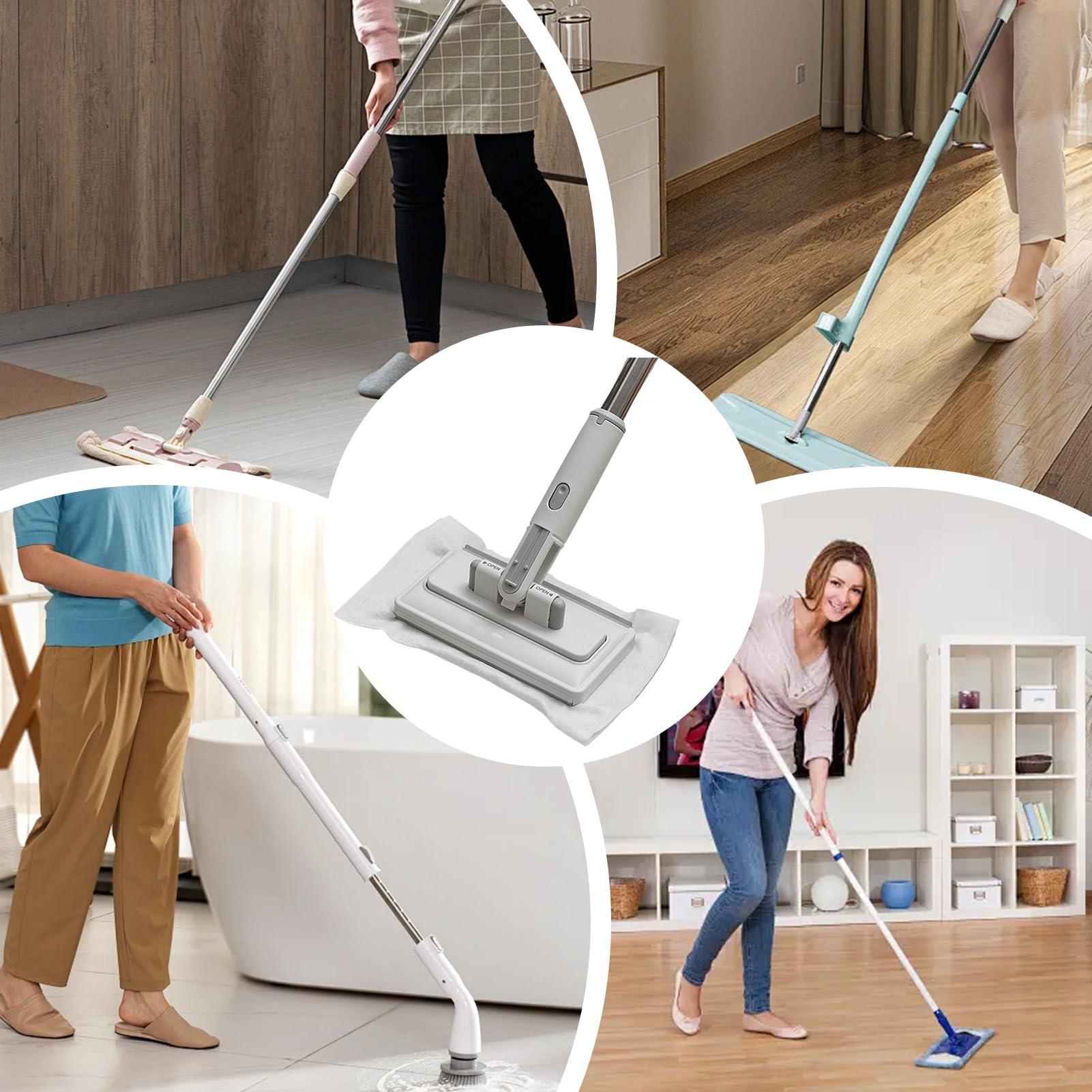 Fregona Para Limpieza Sin Esfuerzo Limpiador con Bayeta Cambiable Sin | Fregona Miniatura Manos Libres para la Limpieza de Suelos, Coches, Hogares, Cocinas, Baños, Salones, Escritorios, Cri