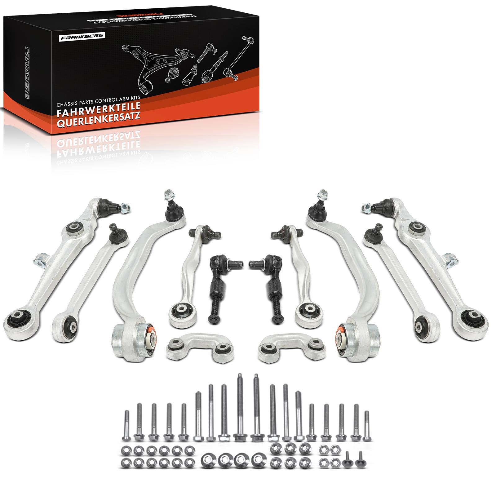 Frankberg Kit de Brazo de Suspensión Superiores Inferiores Delanteros Traseros Compatible con A4 8D2 B5 1994-2001 A6 4B C5 1997-2002 Pa.ss.a.t 3B2 1996-2003 Sustituir# 545000010R