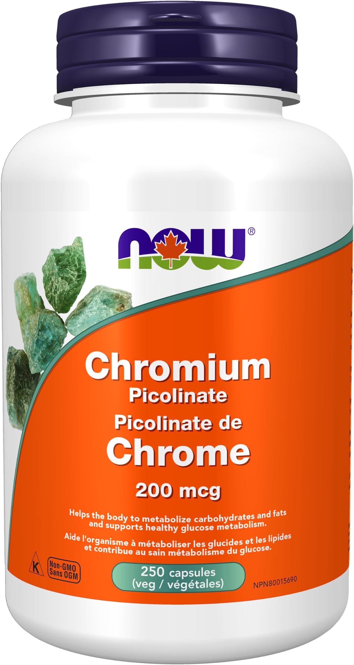 Supplements, Chromium Picolinate 200 mcg, Insulin Co-Factor*, 250 Veg Capsules