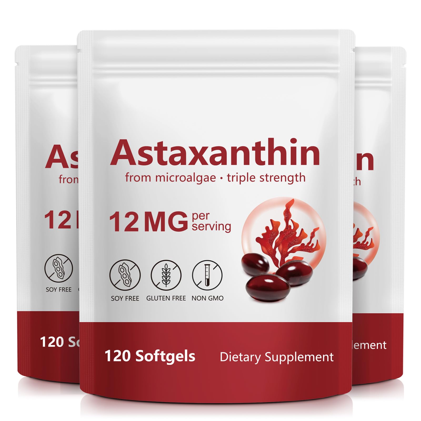 ITSDAWN 3 Pack Astaxanthin 12mg 120 Count (Pack of 3)