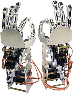 CHLOES Robot toy 5DOF Humanoid Five Fingers Metal Manipulator Arm Left Hand/Right Hand With Servos for Robot DIY Smart programmable robot (Size : Left and Right)