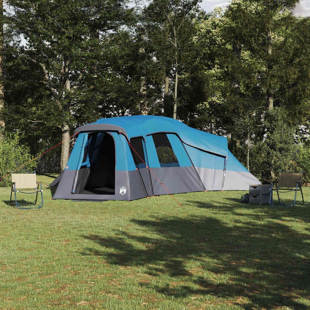 Namiot rodzinny z tafty 762 x 655 x 218 cm, 4 sypialnie z 3 drzwiami, z portem E i wiszącym hakiem, słupkami z włókna szklanego i stali, torbą transportową w zestawie, idealny na kemping