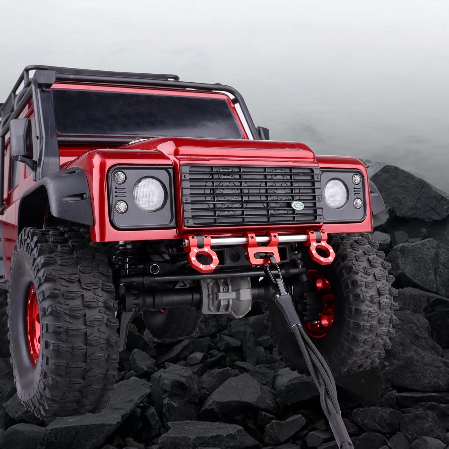 Adjustable Aluminum Front Rear Bumper Mount with Winch Shackles for TRX4 Trx6 Axial Scx10 Gen7 Gen8 1/10 RC Crawler Upgrades