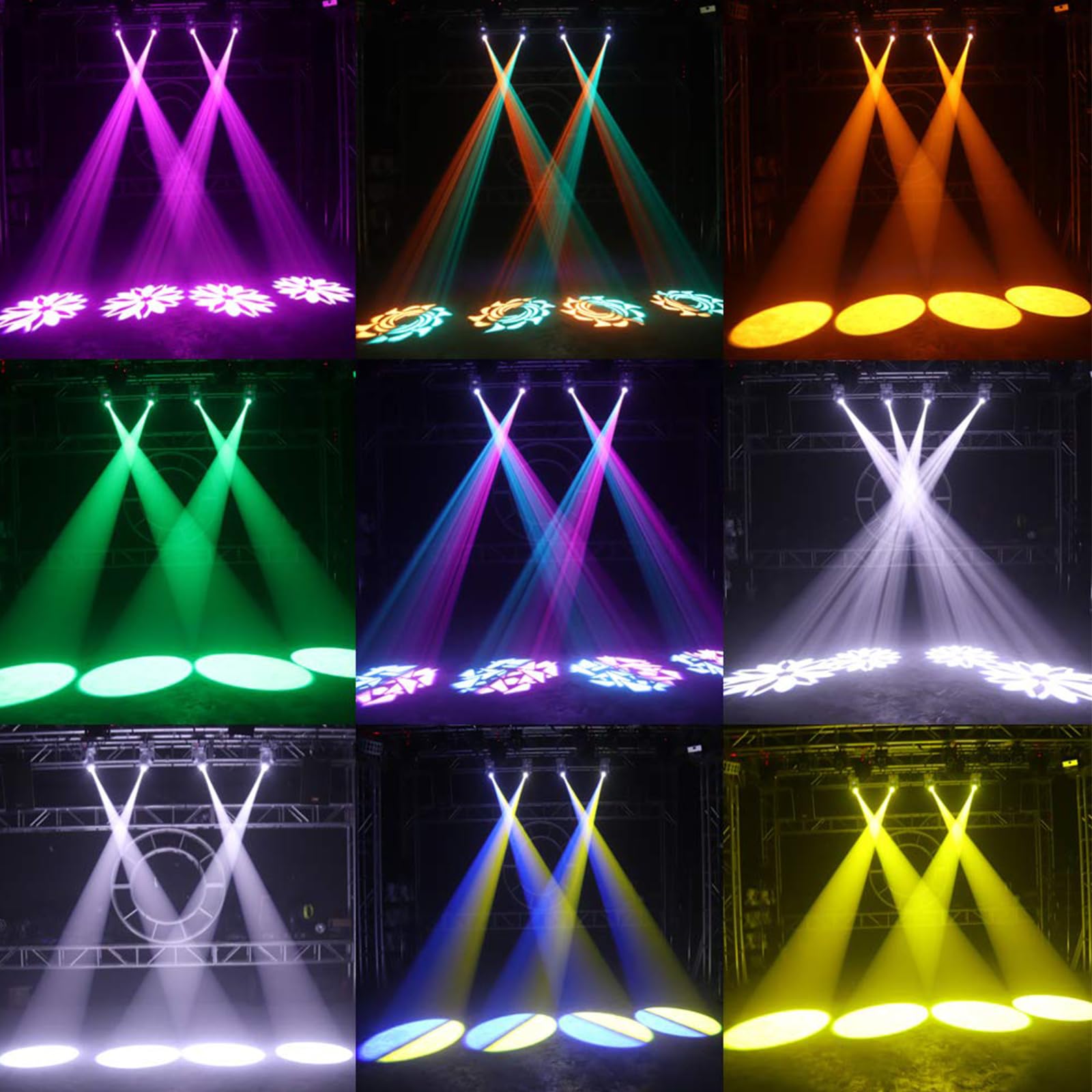 Lyre Led, UKing 50W Testa Mobile con Telecomando DMX 512 Illuminazione da discoteca DJ Luce 8 Gobos 8 Colori Sono/Auto/Master Slavo/Stroboscopio per DJ Serata Festa KTV Bar Club