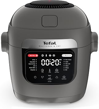 Tefal Multicook & Fry, air fryer and Multicooker, 12 Programs, Crispy Results, Multi-Layer Cooking, 6 L Capacity, Hippo Iron, MY730BG1