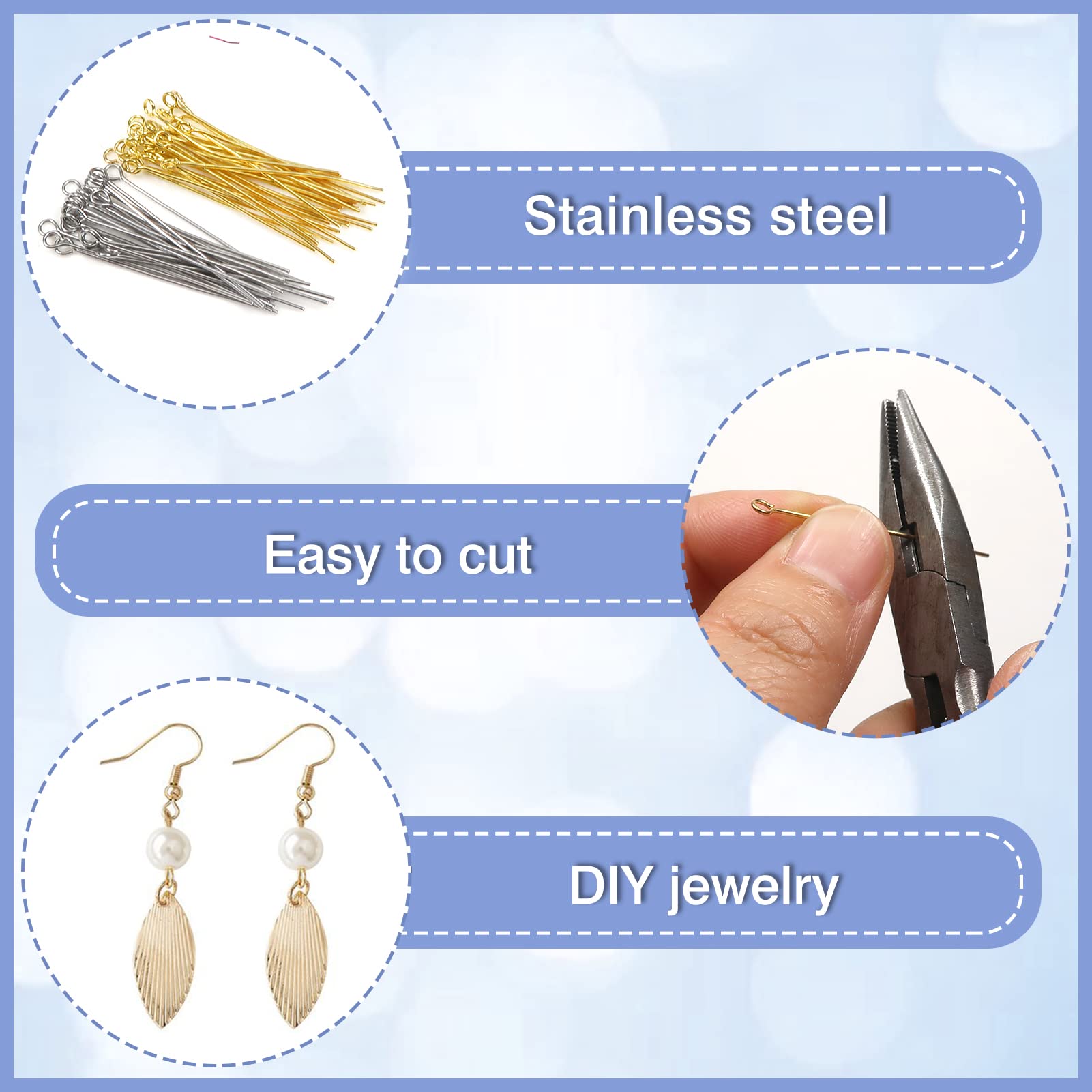 Head Pins For Jewelry Making Inch TOAOB 700-Piece Jewelry Eye