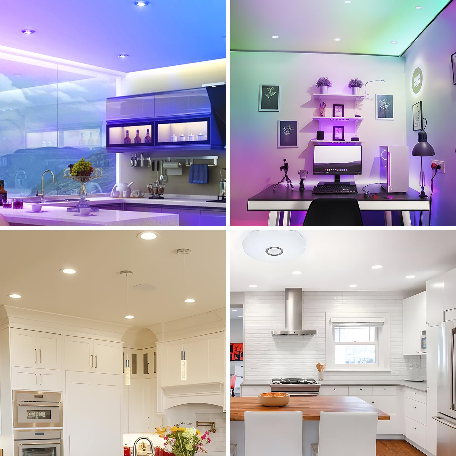 Faretti LED da Incasso 7W, Foro 60mm RGB Rotondi con Telecomando IR Faretto da Soffitto RGBW WW CW 230V Dimmerabile Cambia Colore Lampada da Incasso a LED in Alluminio piatto (Pacco da 6)