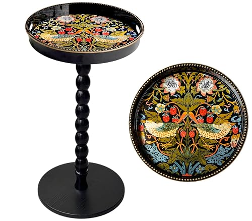 Kaforise Art Deco Single Leg Round Side with 13" Tray