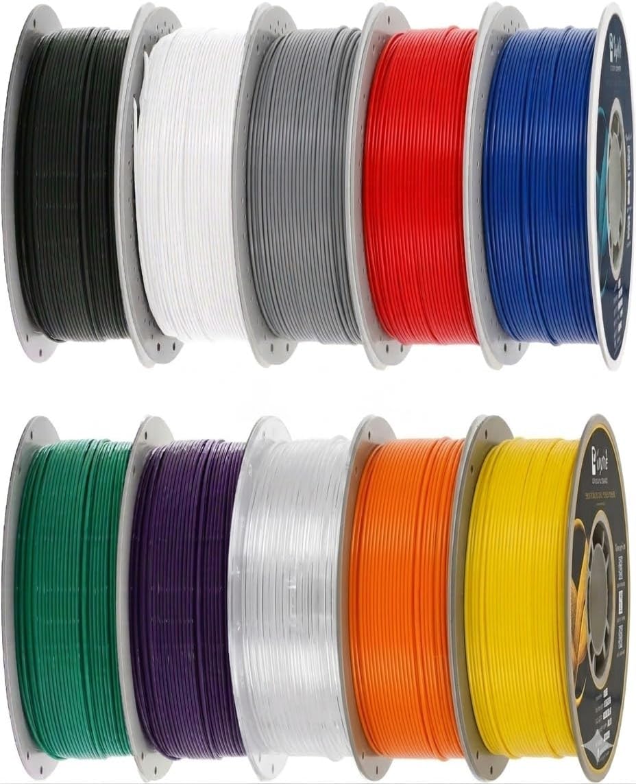 PETG Filament 10KG Color Mix Bundle – 10 Rolls Bundle, 1.75mm ±0.03mm High Precision, High Toughness & Heat Resistance, Compatible with FDM 3D Printers